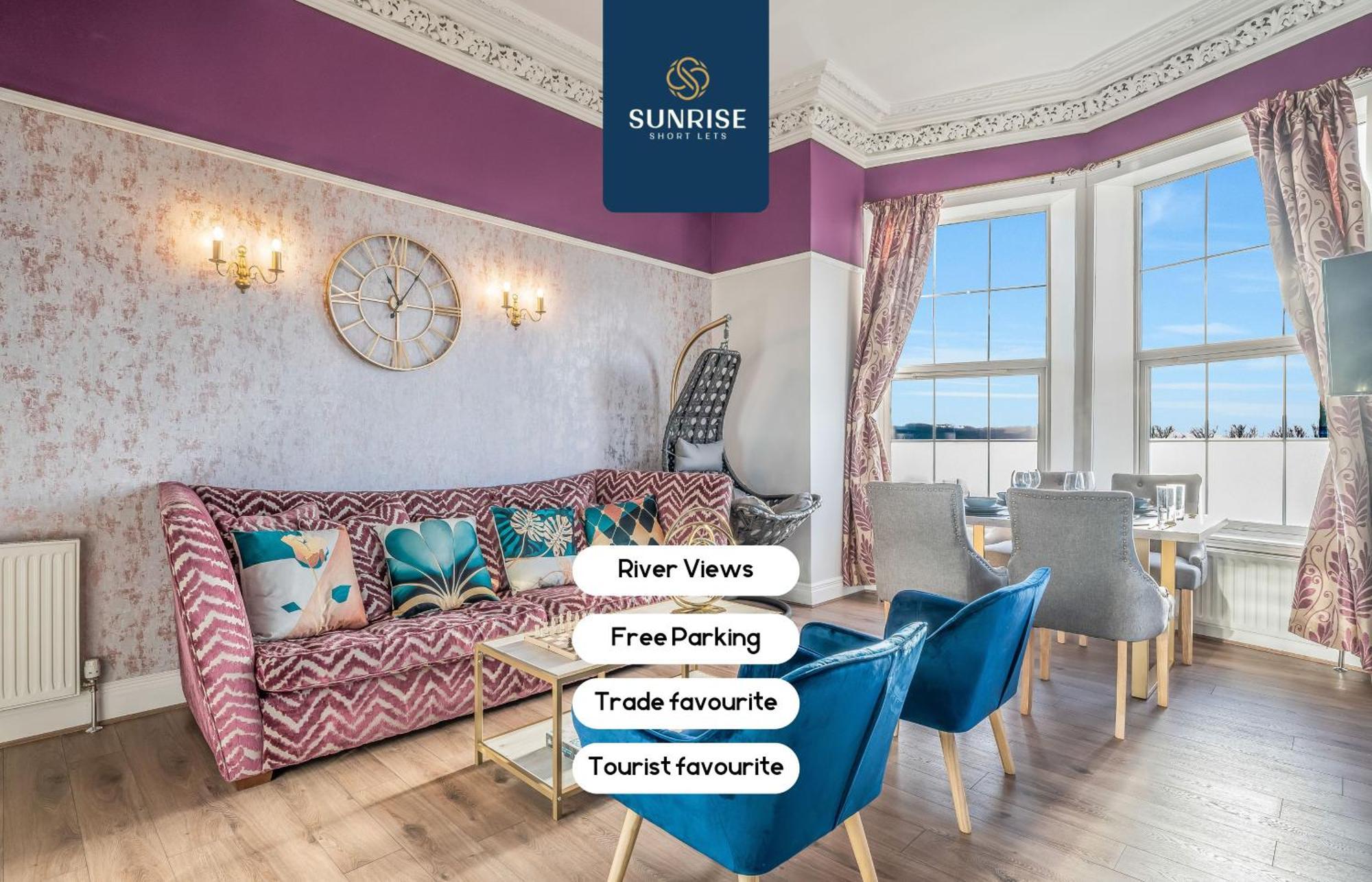 Presidential Apartment, Family Home, Luxury Bedrooms, 2 Rooms, 1 King Bed, 2 Single Beds, Free Wifi, Free Parking, Tourists, Business Travelers, Relocation, Beautiful River Views, - Long Stays, Invoice And Reduced Price Are Only Via Sunrise Short Let Dundee Buitenkant foto